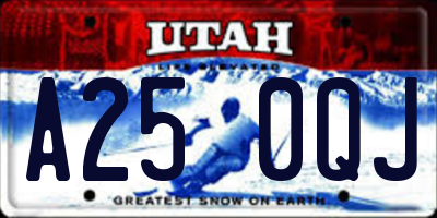UT license plate A250QJ