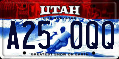 UT license plate A250QQ