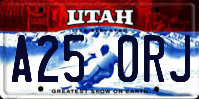 UT license plate A250RJ