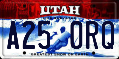 UT license plate A250RQ