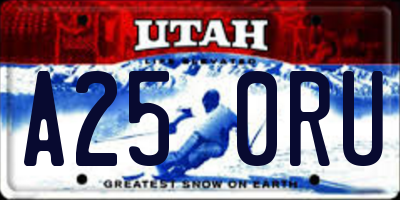 UT license plate A250RU