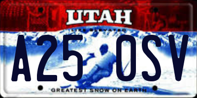 UT license plate A250SV