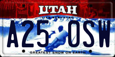 UT license plate A250SW