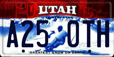 UT license plate A250TH