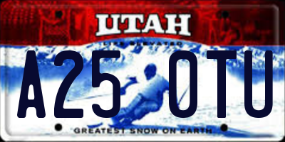 UT license plate A250TU