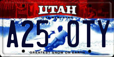 UT license plate A250TY