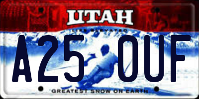 UT license plate A250UF