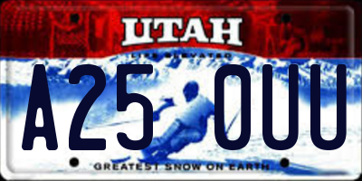 UT license plate A250UU