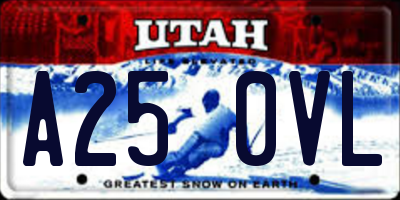UT license plate A250VL