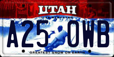 UT license plate A250WB