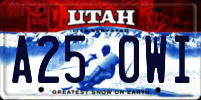 UT license plate A250WI