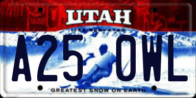 UT license plate A250WL