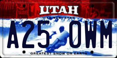 UT license plate A250WM