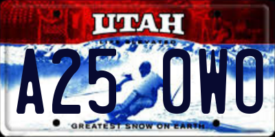 UT license plate A250WO