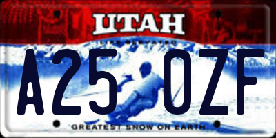 UT license plate A250ZF