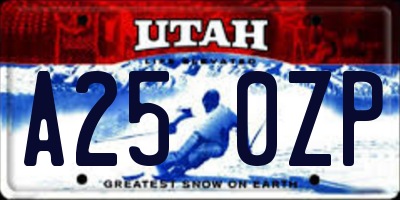 UT license plate A250ZP