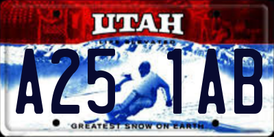 UT license plate A251AB