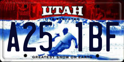 UT license plate A251BF