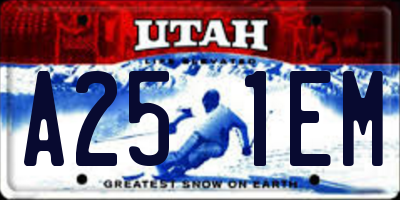 UT license plate A251EM