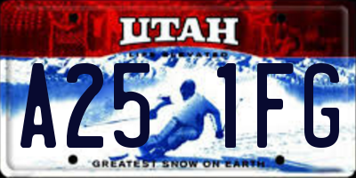 UT license plate A251FG