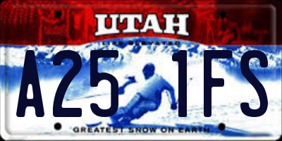 UT license plate A251FS