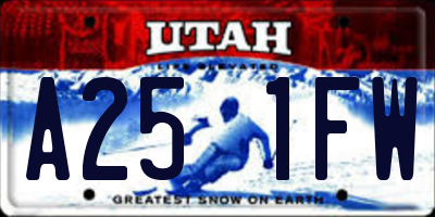 UT license plate A251FW