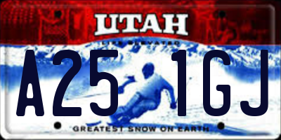 UT license plate A251GJ