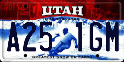 UT license plate A251GM