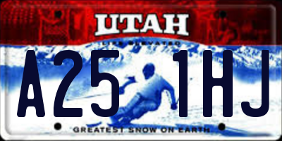 UT license plate A251HJ