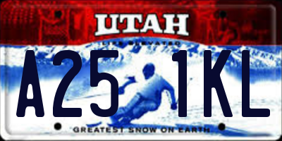 UT license plate A251KL