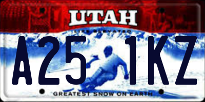UT license plate A251KZ