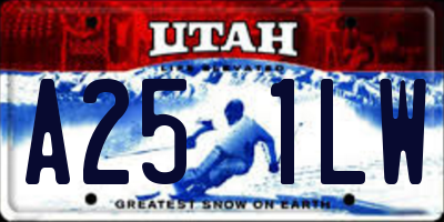 UT license plate A251LW