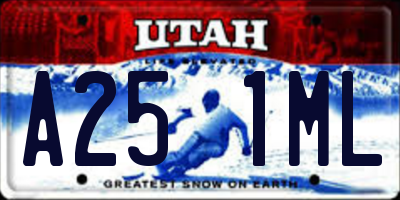 UT license plate A251ML