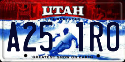 UT license plate A251RO