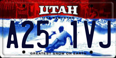 UT license plate A251VJ