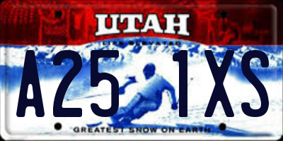 UT license plate A251XS