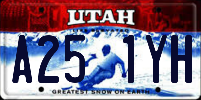UT license plate A251YH
