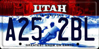 UT license plate A252BL