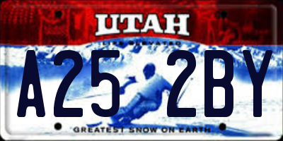 UT license plate A252BY