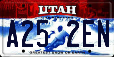 UT license plate A252EN