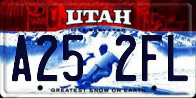 UT license plate A252FL