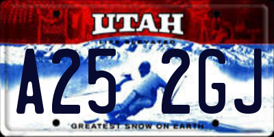 UT license plate A252GJ