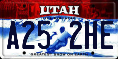 UT license plate A252HE