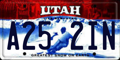 UT license plate A252IN