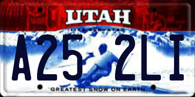 UT license plate A252LI