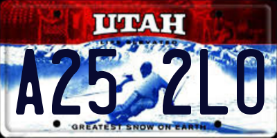 UT license plate A252LO