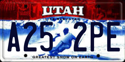 UT license plate A252PE