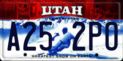 UT license plate A252PO