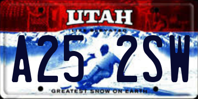 UT license plate A252SW