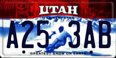 UT license plate A253AB
